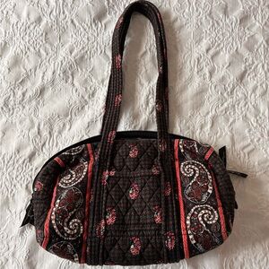 Vera Bradley Quilted Paisley Shoulder Bag in Brown and Red